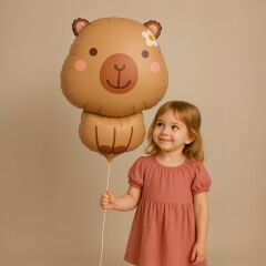 Çiçekli Capybara Folyo Balon