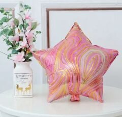 PEMBE MERMER YILDIZ FOLYO BALON 1 ADET