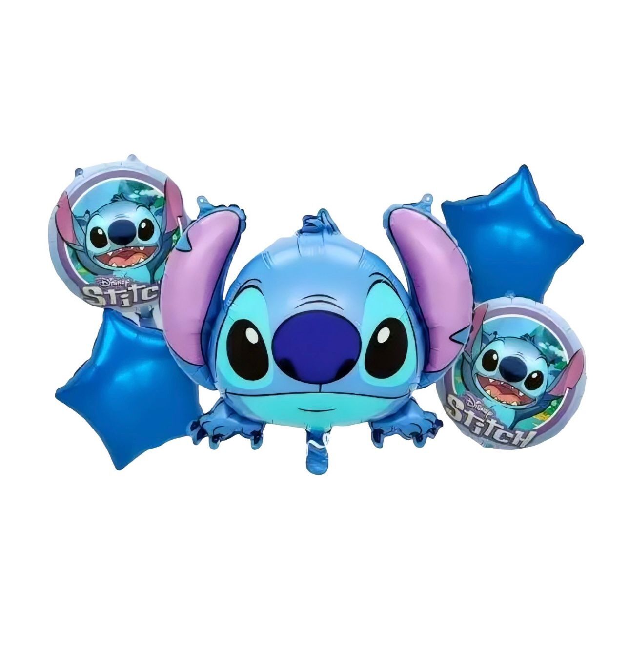 5 li Mavi Stitch Folyo Balon Set