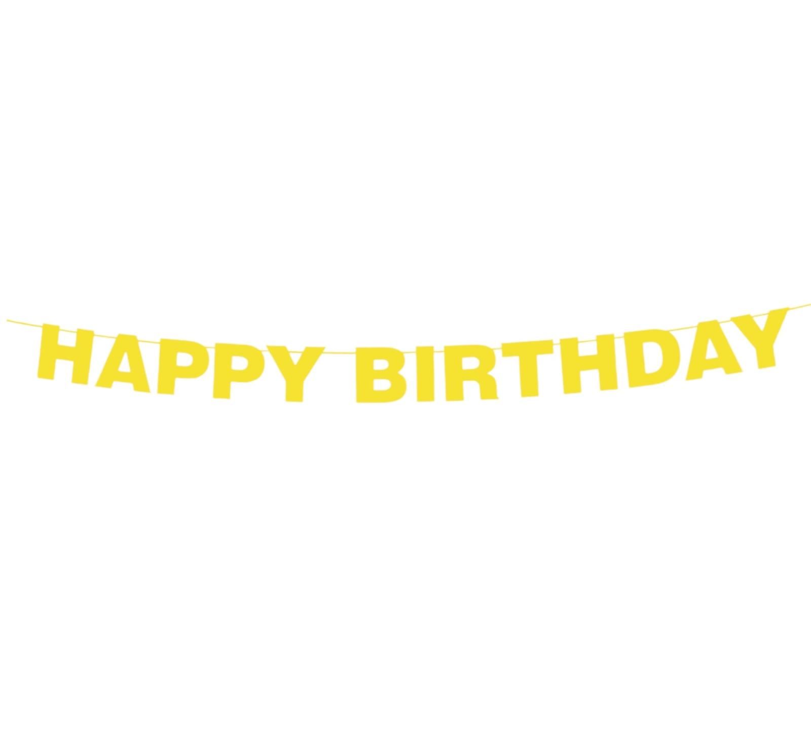 Gold Düz Happy Birthday Yazısı