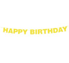 Gold Düz Happy Birthday Yazısı