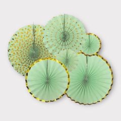 Yeşil Altın Yelpaze Süs 6 Adet