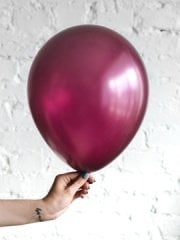 Bordo Metalik Balon 10 Adet