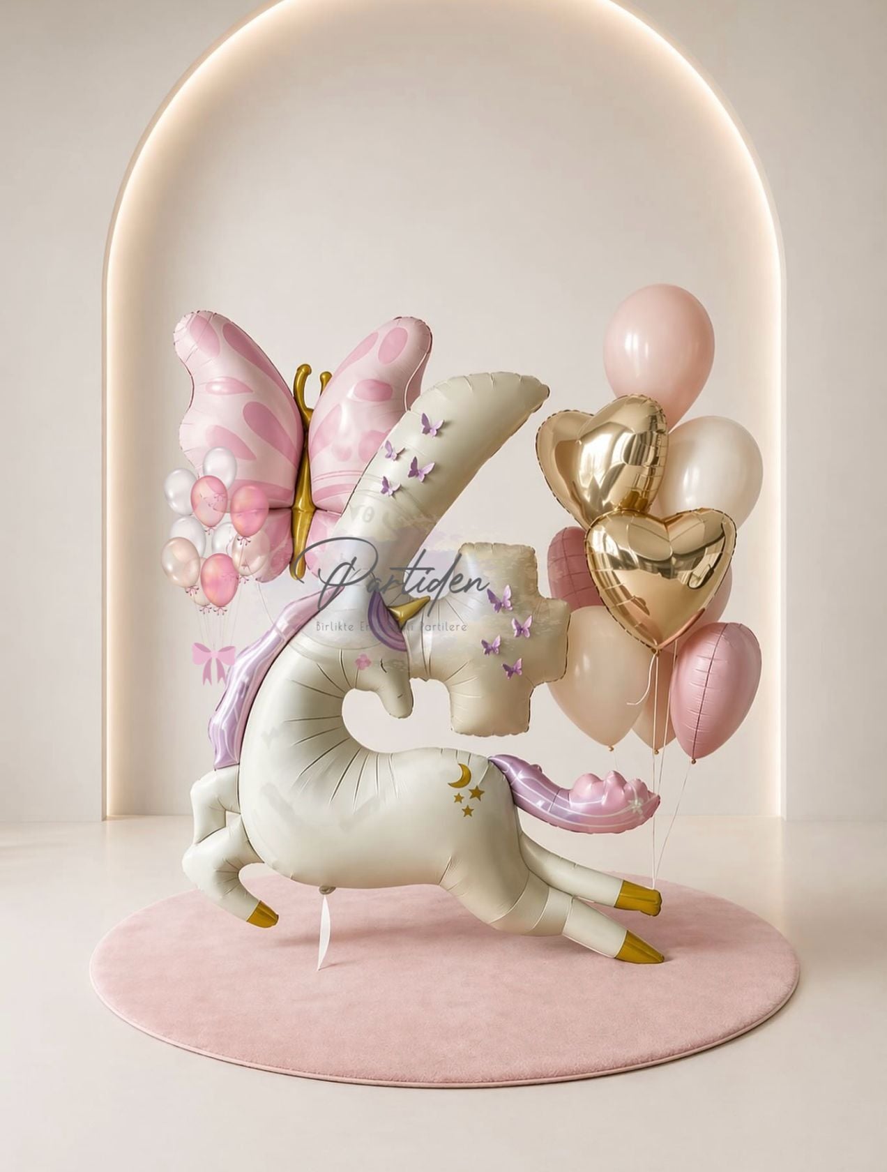Unicorn Kelebek Balon Demeti