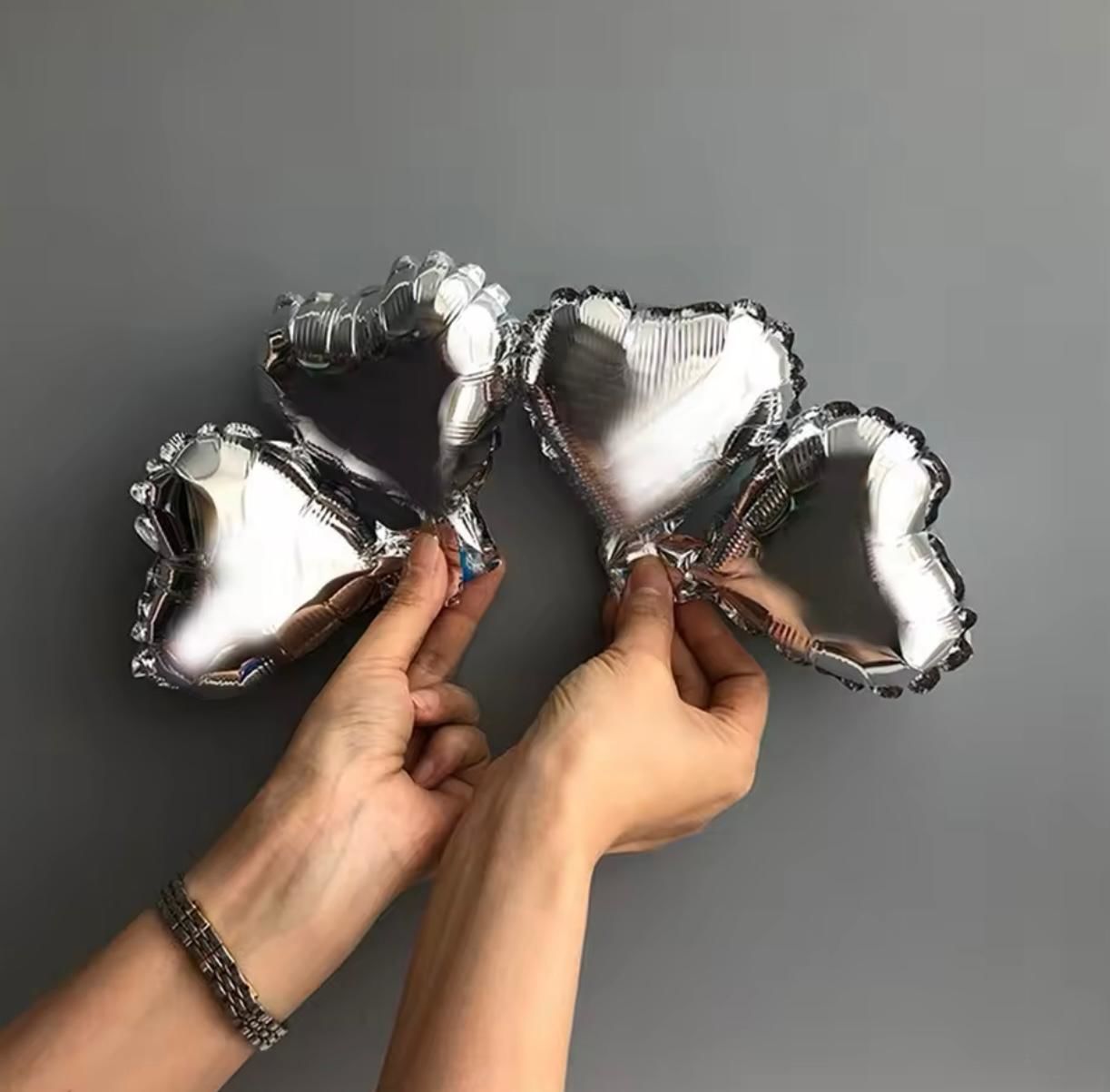 5 inç Kalp Folyo Balon Gümüş 5 Adet