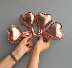 5 İNC KALP FOLYO BALON ROSEGOLD (5 ADET)