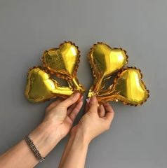 5 inç Kalp Folyo Balon Gold 5 Adet