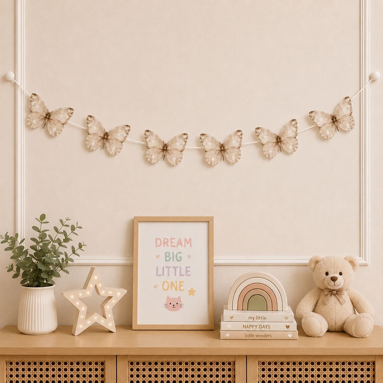 Kelebek Boho Dekoratif Banner