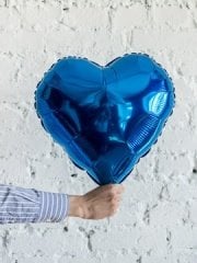 Lacivert Kalp Folyo Balon 1 Adet