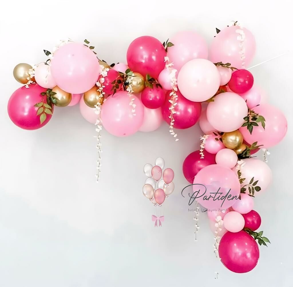 Pembe Botanik Balon Zinciri