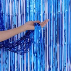 Lacivert Işıltılı Parti Perdesi