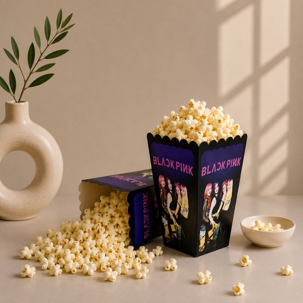 Black Pink Popcorn Mısır Kutusu 8 Adet