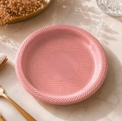 Pembe Plastik Tabak 24 Adet