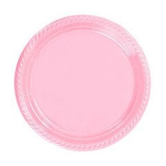 PEMBE PLASTİK TABAK 24 ADET