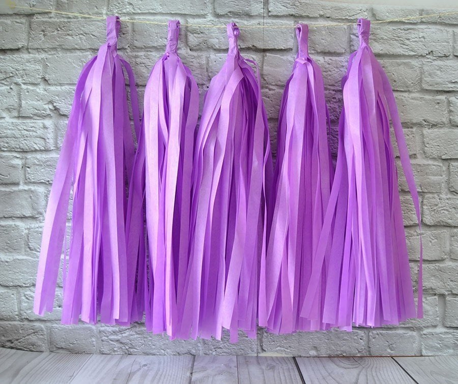 Lila Kağıt Sıralı Püskül 5 Adet