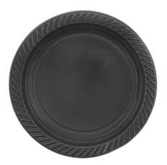 Siyah Plastik Tabak 24 Adet