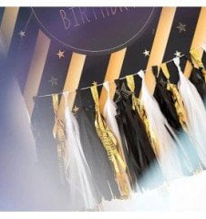 Siyah Altın Beyaz Püskül Kit