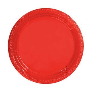 Kırmızı Plastik Tabak 24 Adet