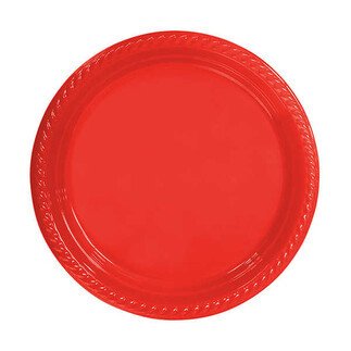 Kırmızı Plastik Tabak 24 Adet