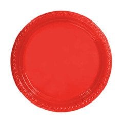 Kırmızı Plastik Tabak 24 Adet