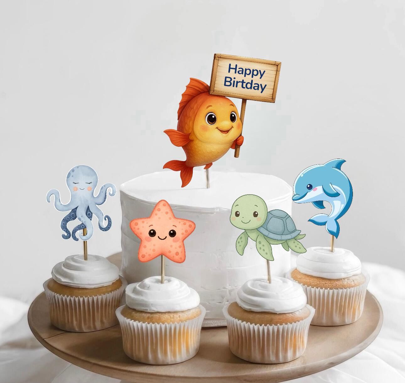 Deniz Teması Cake Topper