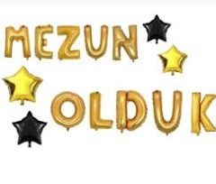 Gold Mezun Olduk Balon Set