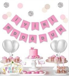 PEMBE GÜMÜŞ İYİ Kİ DOGDUN YAZISI