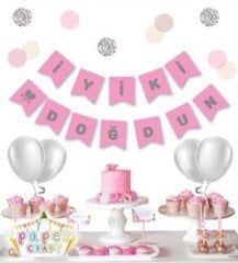 PEMBE GÜMÜŞ İYİ Kİ DOGDUN YAZISI