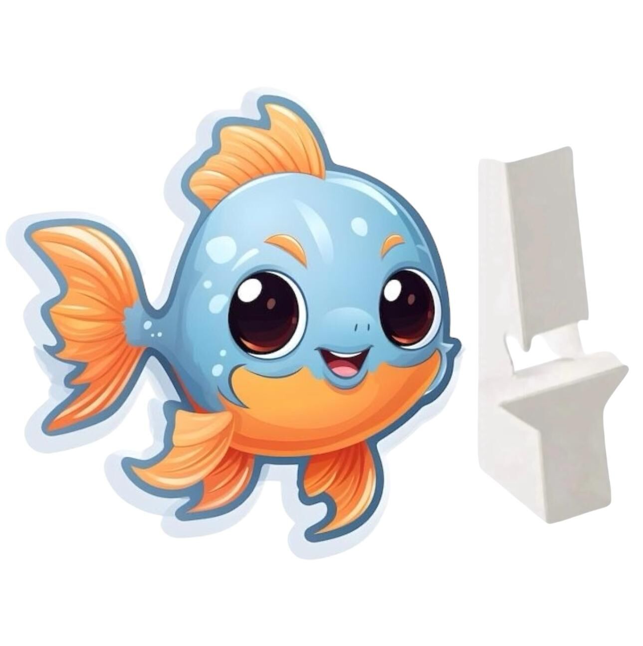 Mavi Turuncu Balık Ayaklı Maket Pano