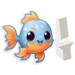 Mavi Turuncu Balık Ayaklı Maket Pano