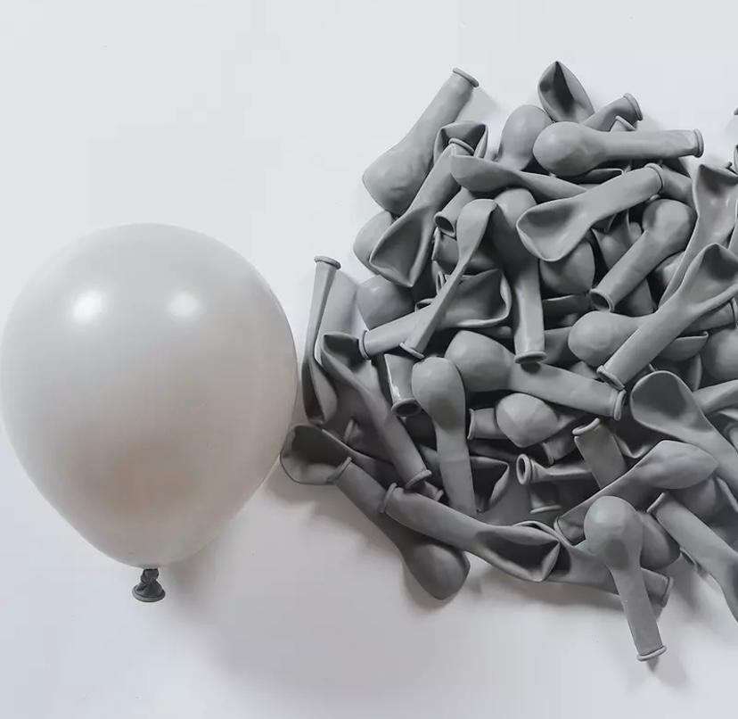 5 inç Mini Gri Makaron Balon 10 Adet