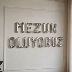 Gümüş Mezun Oluyoruz Folyo Balon