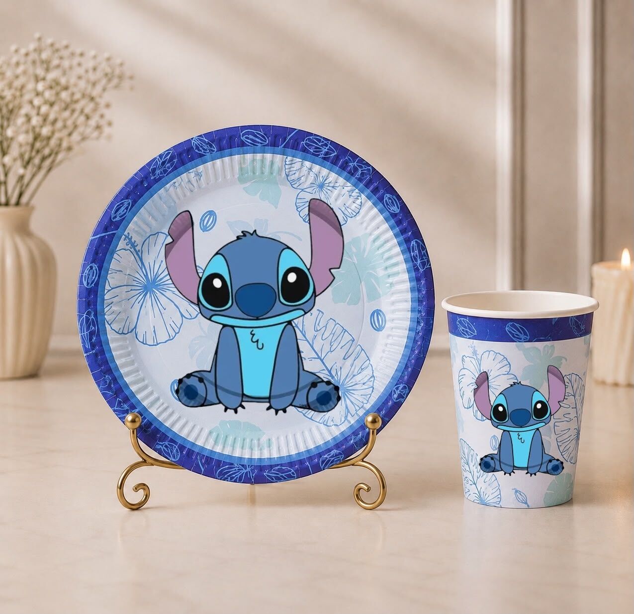 Stitch Karton Tabak Bardak 8 Adet