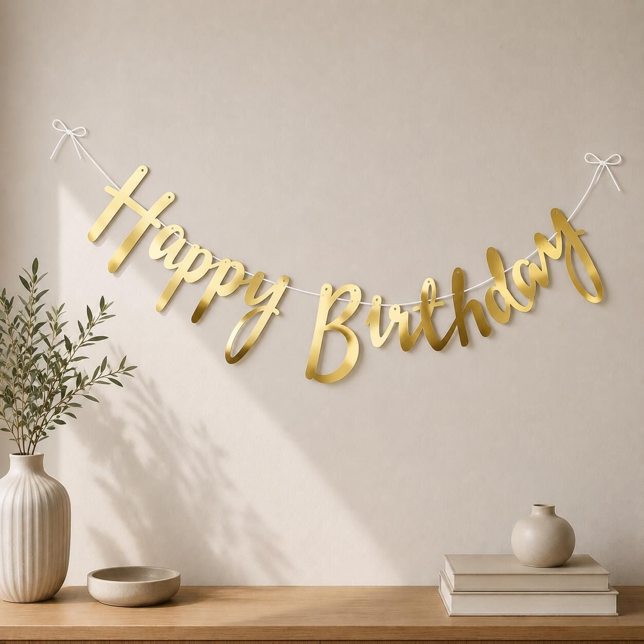 Gold İtalik Kaligrafi Happy Birthday Yazısı