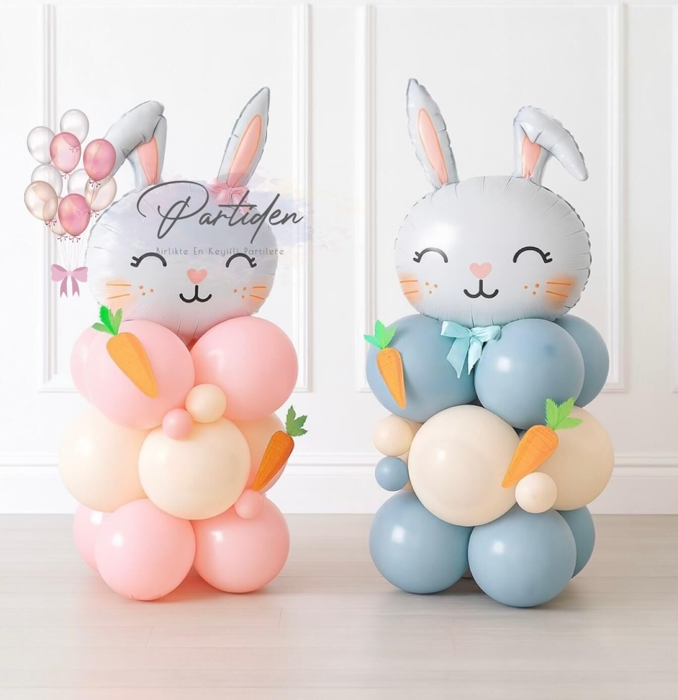 Pembe Havuç Tavşan Balon Kit