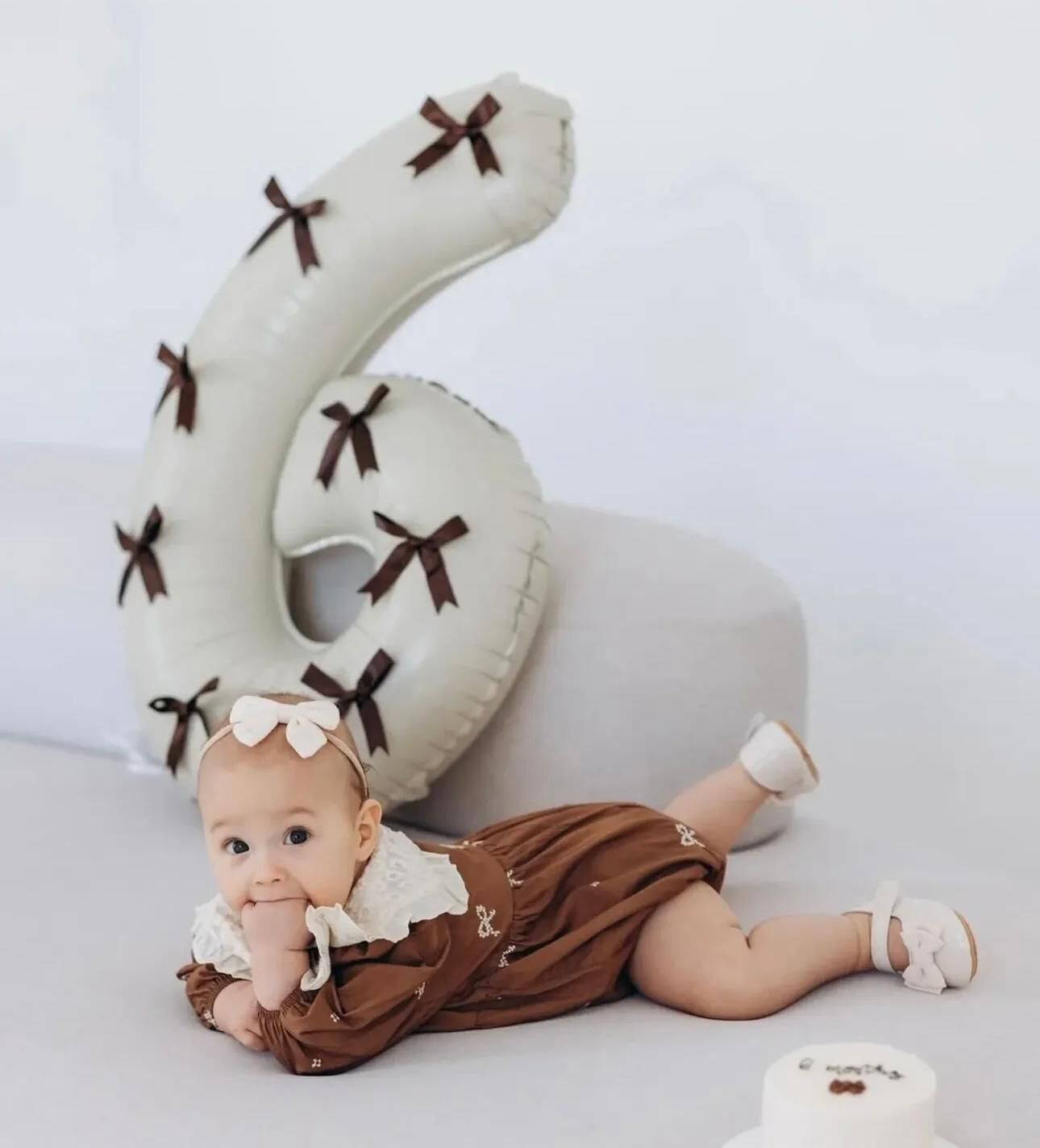 Yarım Yaş 6 Krem Rakam Folyo Balon