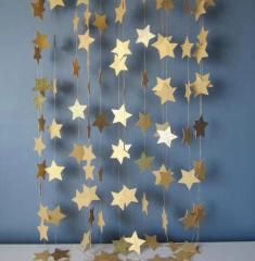 Gold Yıldız Asma Süs 3 Metre