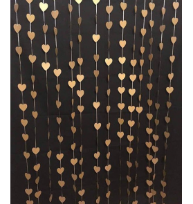 Gold Kalp Asma Süs  3 Metre