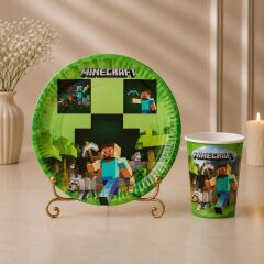 Minecraft Karton Tabak Bardak 8 Adet