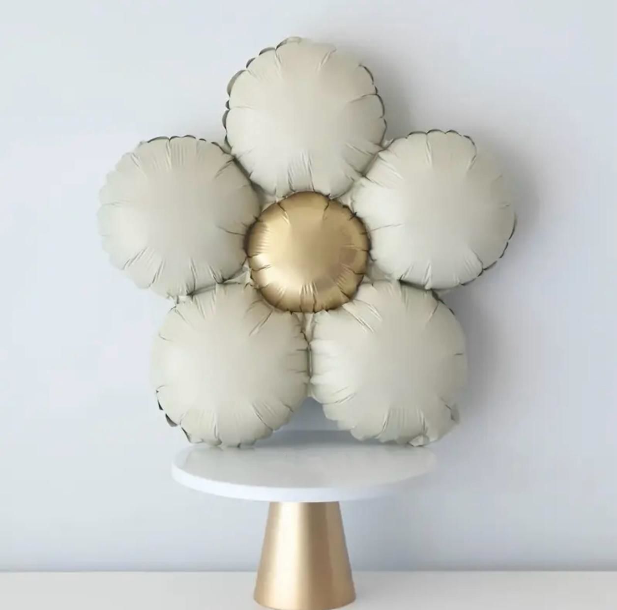 Krem Retro Papatya Folyo Balon