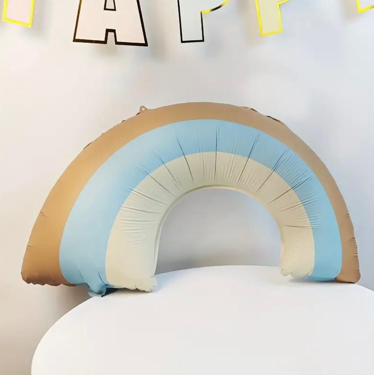 Mavi Retro Gökkuşağı Folyo Balon