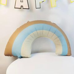 Mavi Retro Gökkuşağı Folyo Balon