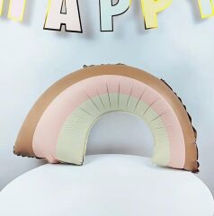 Pembe Retro Gökkuşağı Folyo Balon