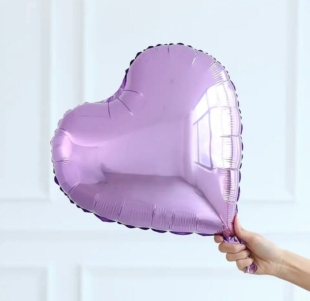 Lila Kalp Folyo Balon 1 Adet