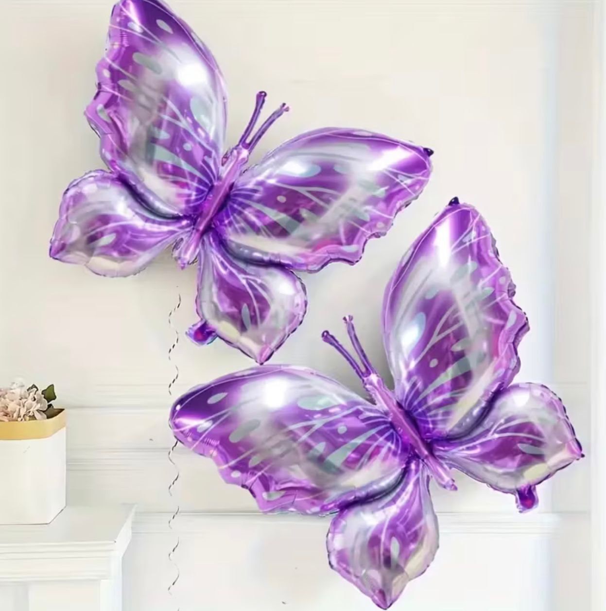 Mor Makaron Kelebek Folyo Balon 1 Adet