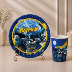 Batman Karton Tabak Bardak 8 Adet
