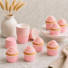 Pembe Muffin Kek Kalıbı 24 Adet