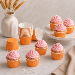 Turuncu Muffin Kek Kalıbı 24 Adet
