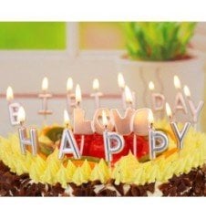 Gümüş Happy Birthday Pasta Mumu