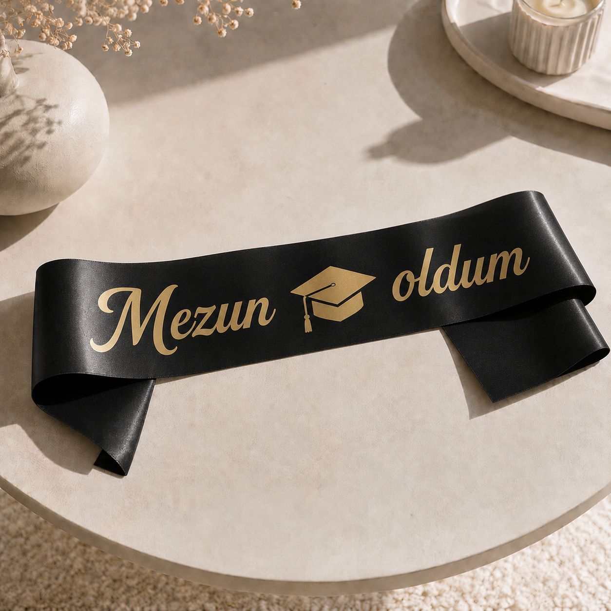 Mezun Oldum Kuşak Siyah Gold